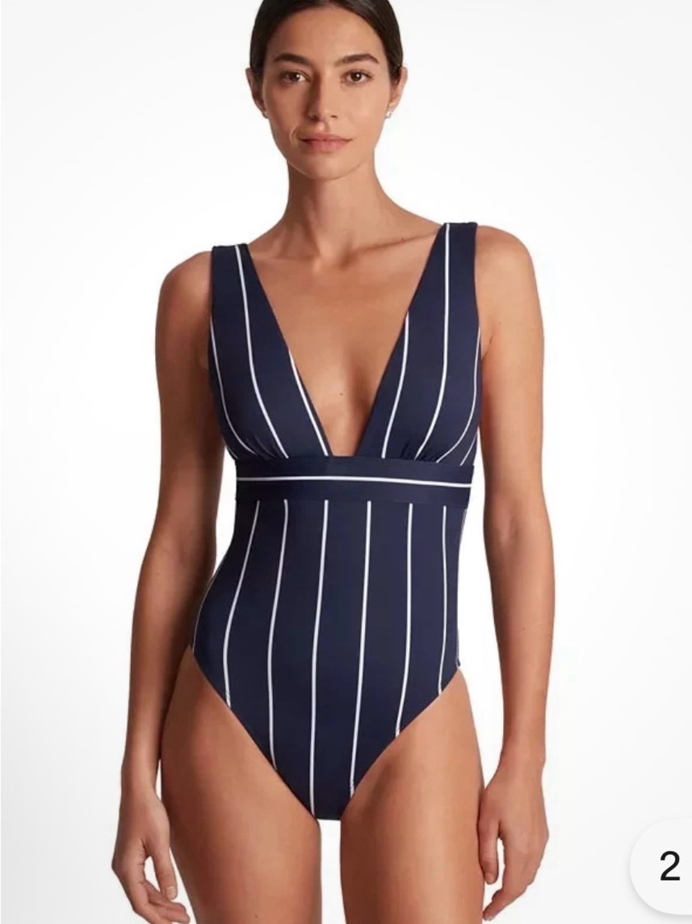 Lauren Ralph Lauren Women's Printed One-Piece Villa Stripe Swimsuit Size 8